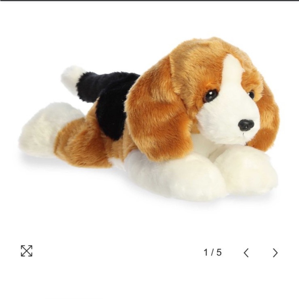 NWOT Aurora Buddy Beagle Dog Flopsie Plush Stuffed Animal 12"